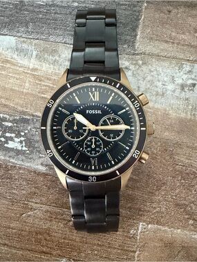 Fossil Flynn Sport Chronograph Black Stainless Steel Watch